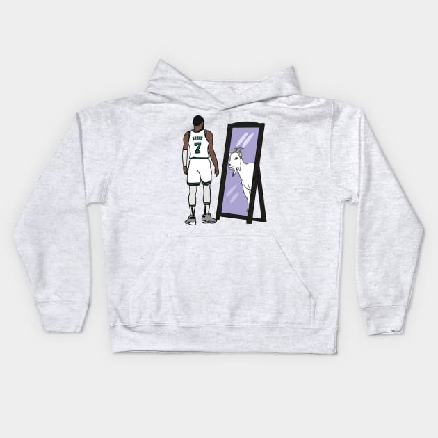 Jaylen Brown Mirror GOAT Kids Hoodie by rattraptees